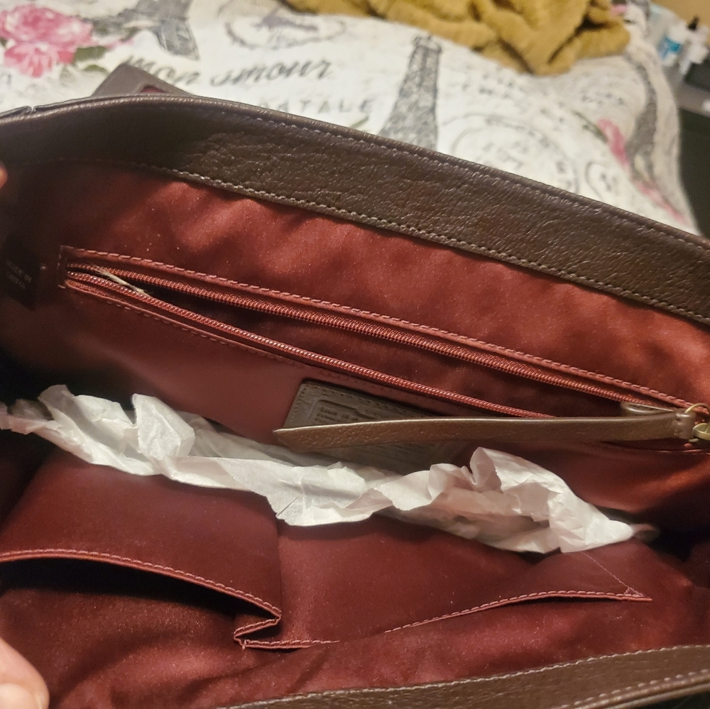 COACH Specialty Product: Fur Bag. Rich burgundy with cream fur accents. RARE! - Picture 5 of 16